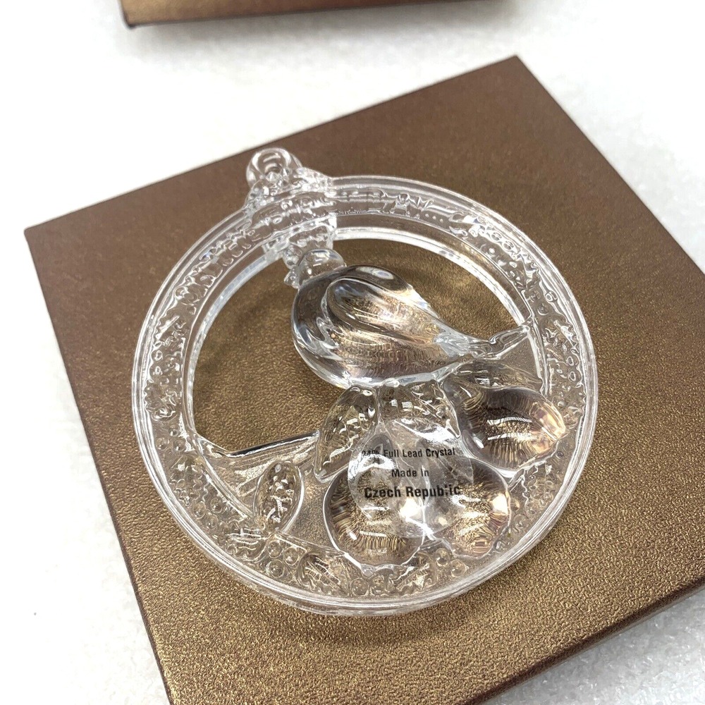 2008 Wallace Czech Crystal First Day of Christmas‎ Partridge Pear Tree Ornament